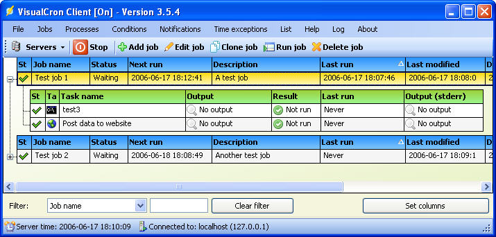 Screenshot of VisualCron 3.6.1