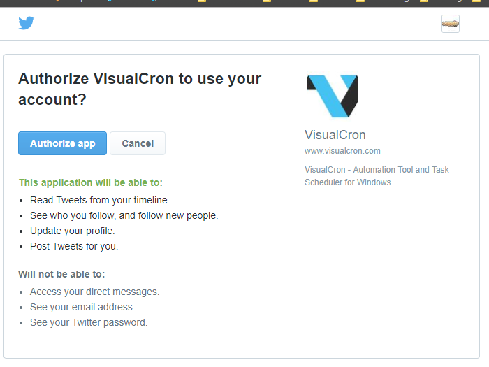 AuthorizeVisualCronTwitter