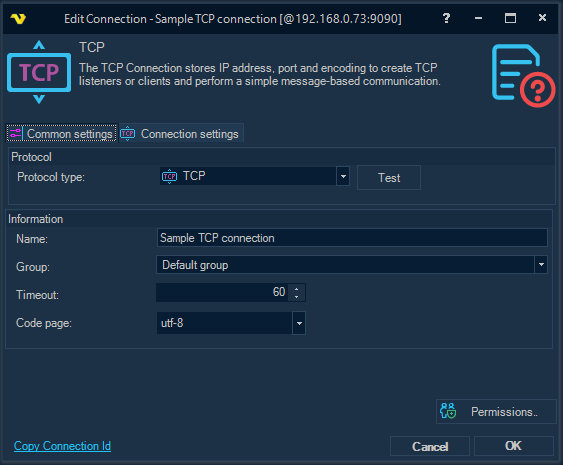 ConnectionTCPCommonSettings