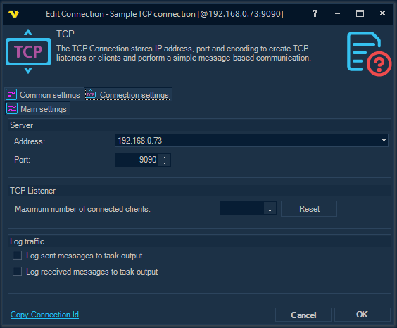 ConnectionTCPMainSettings