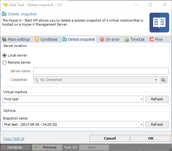 TaskHyperVDeletesnapshot