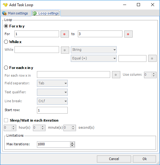 TaskLoopLoopsettings