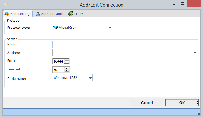 visualcronmainconnection