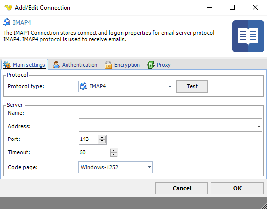 ConnectionIMAPMainsettings