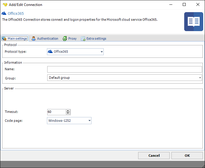 connectionOffice365Mainsettings