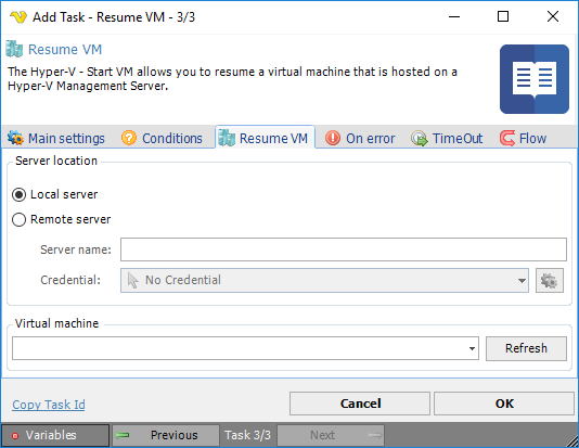 TaskHyperVResumeVM