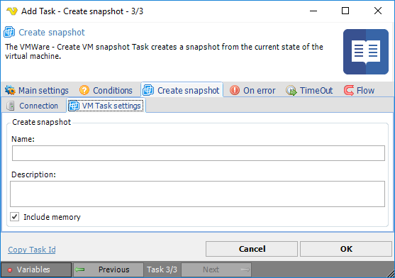 TaskVMWareCreatesnapshotsettings