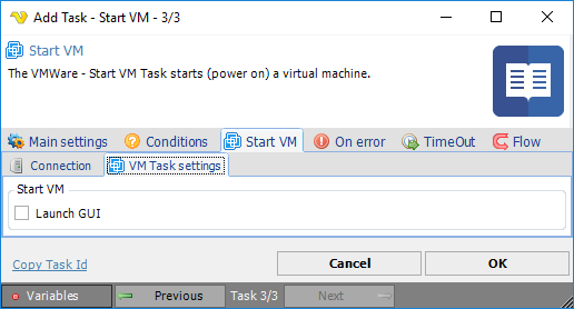 TaskVMWareStartVMsettings